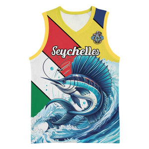 Personalised Afro Seychelles Basketball Jersey Sailfish With Coat Of Arms - African Pride