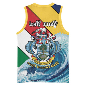 Personalised Afro Seychelles Basketball Jersey Sailfish With Coat Of Arms - African Pride