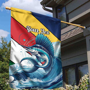 Personalised Afro Seychelles Garden Flag Sailfish With Coat Of Arms