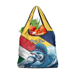 Personalised Afro Seychelles Grocery Bag Sailfish With Coat Of Arms