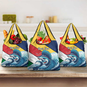 Personalised Afro Seychelles Grocery Bag Sailfish With Coat Of Arms