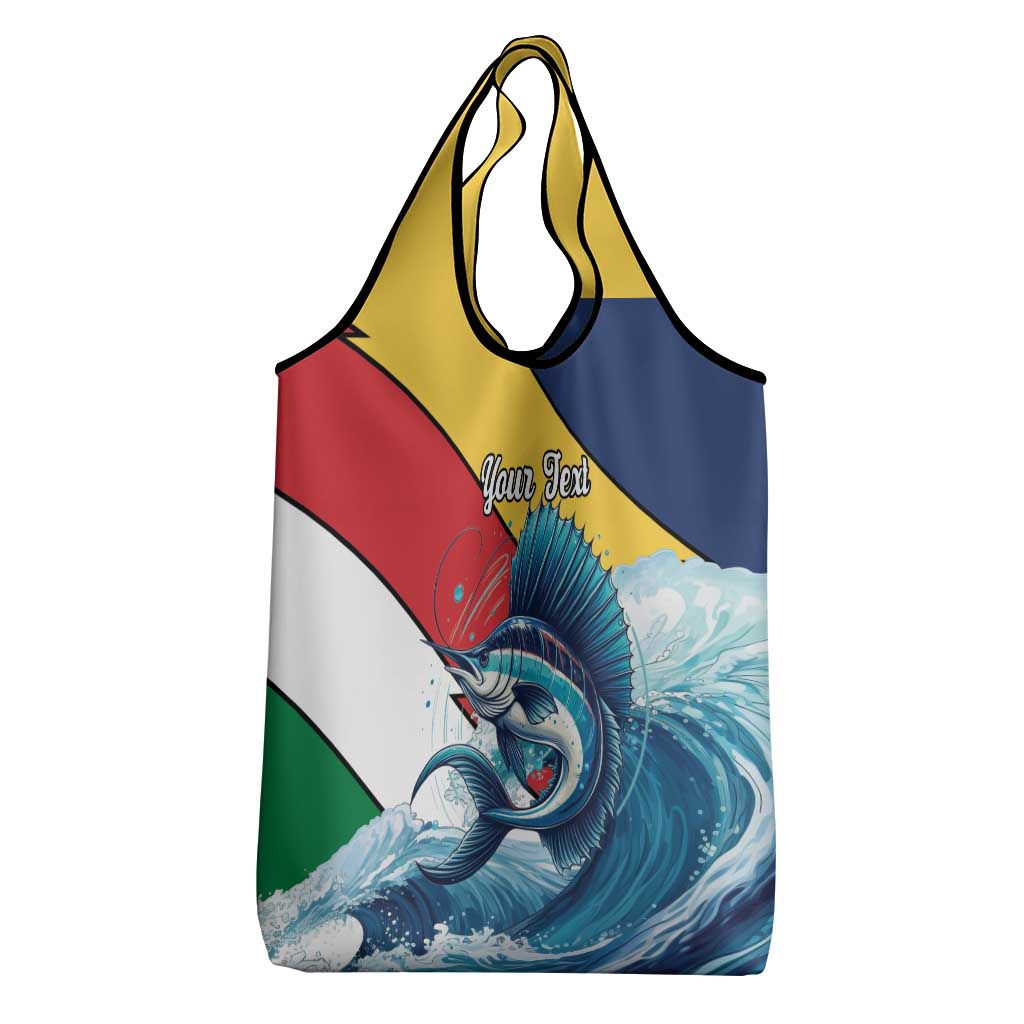 Personalised Afro Seychelles Grocery Bag Sailfish With Coat Of Arms