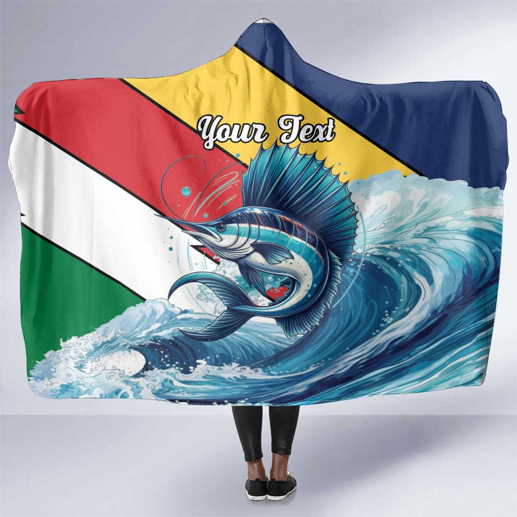 Personalised Afro Seychelles Hooded Blanket Sailfish With Coat Of Arms