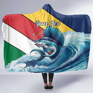 Personalised Afro Seychelles Hooded Blanket Sailfish With Coat Of Arms