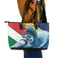 Personalised Afro Seychelles Leather Tote Bag Sailfish With Coat Of Arms