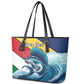 Personalised Afro Seychelles Leather Tote Bag Sailfish With Coat Of Arms