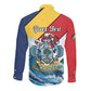 Personalised Afro Seychelles Long Sleeve Button Shirt Sailfish With Coat Of Arms
