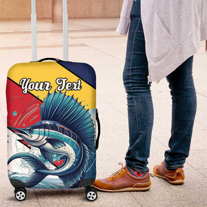 Personalised Afro Seychelles Luggage Cover Sailfish With Coat Of Arms