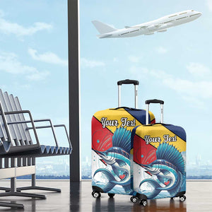 Personalised Afro Seychelles Luggage Cover Sailfish With Coat Of Arms