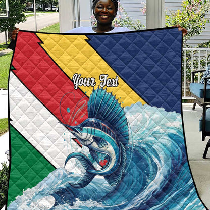 Personalised Afro Seychelles Quilt Sailfish With Coat Of Arms