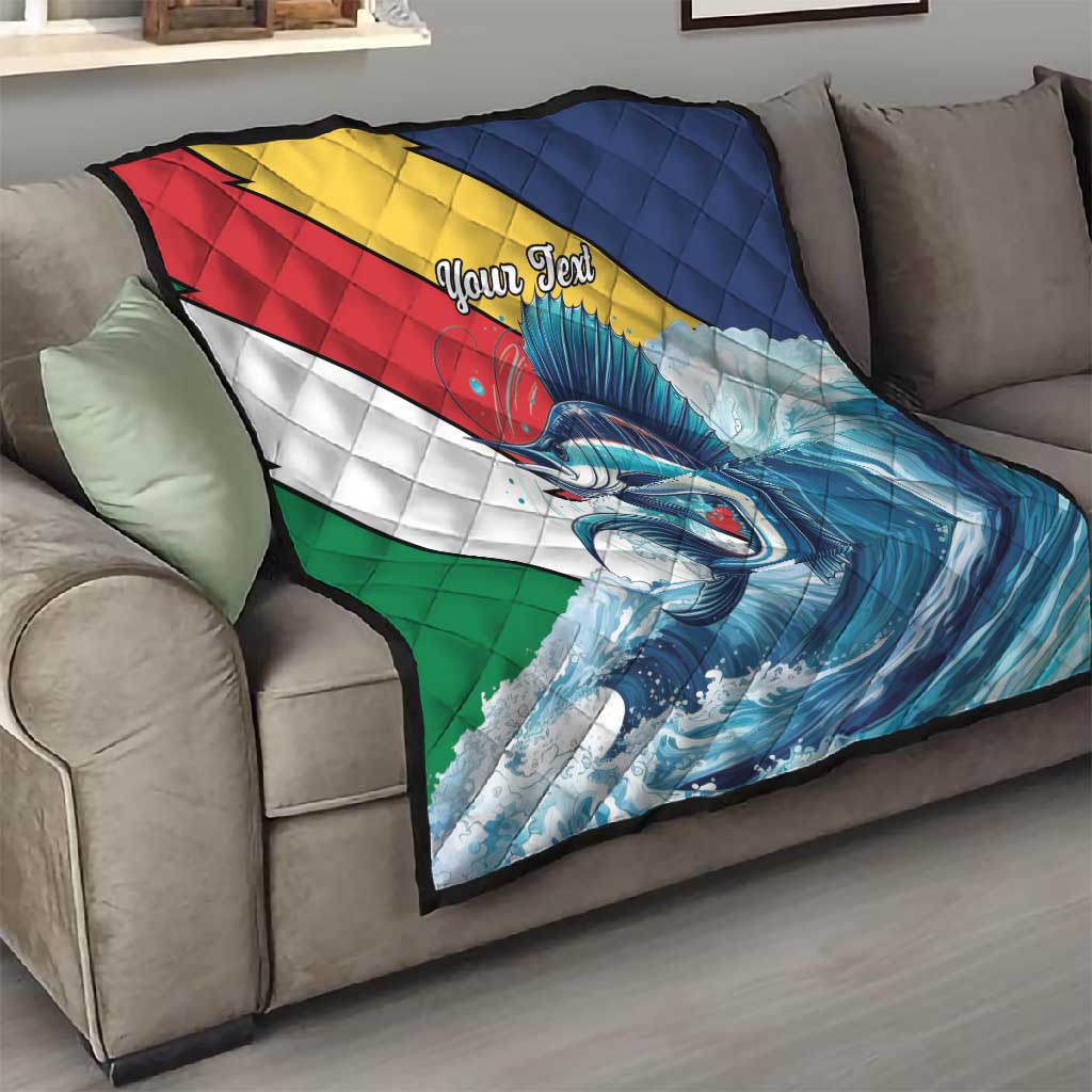 Personalised Afro Seychelles Quilt Sailfish With Coat Of Arms