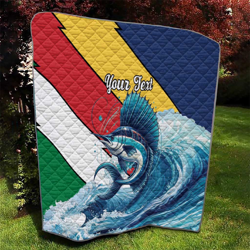 Personalised Afro Seychelles Quilt Sailfish With Coat Of Arms