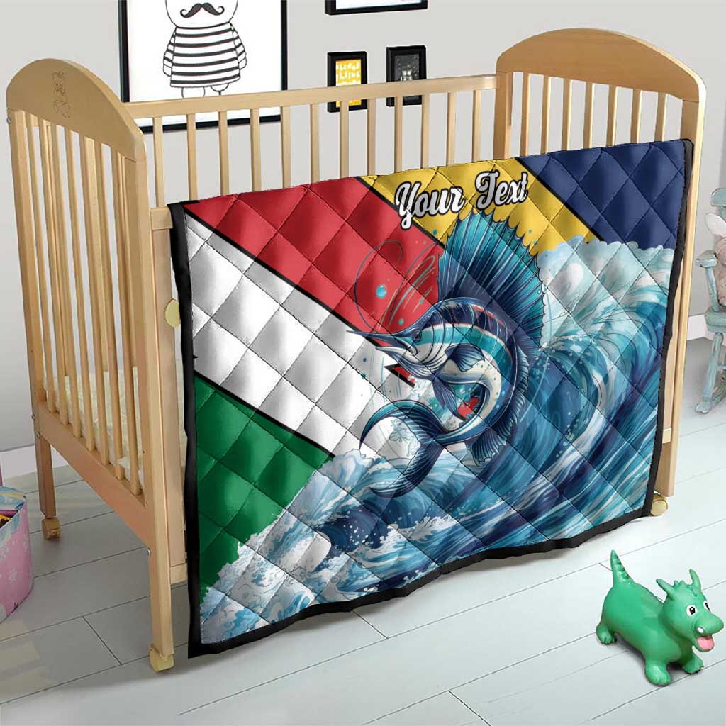 Personalised Afro Seychelles Quilt Sailfish With Coat Of Arms