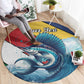 Personalised Afro Seychelles Round Carpet Sailfish With Coat Of Arms