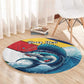 Personalised Afro Seychelles Round Carpet Sailfish With Coat Of Arms