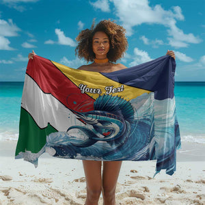 Personalised Afro Seychelles Sarong Sailfish With Coat Of Arms