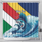 Personalised Afro Seychelles Shower Curtain Sailfish With Coat Of Arms