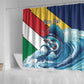 Personalised Afro Seychelles Shower Curtain Sailfish With Coat Of Arms
