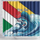 Personalised Afro Seychelles Shower Curtain Sailfish With Coat Of Arms