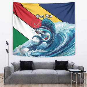 Personalised Afro Seychelles Tapestry Sailfish With Coat Of Arms