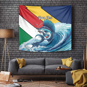 Personalised Afro Seychelles Tapestry Sailfish With Coat Of Arms