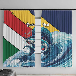 Personalised Afro Seychelles Window Curtain Sailfish With Coat Of Arms