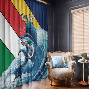 Personalised Afro Seychelles Window Curtain Sailfish With Coat Of Arms