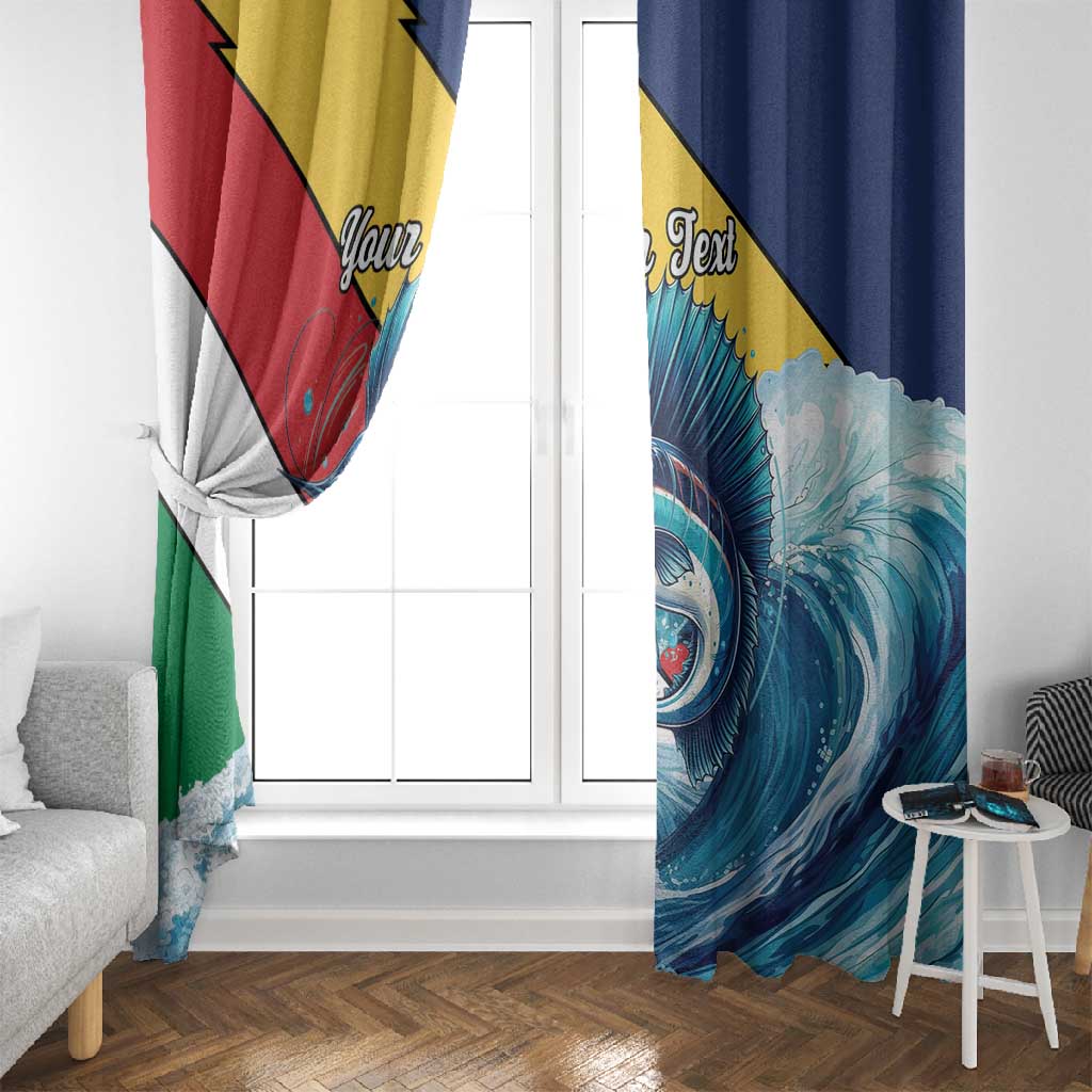 Personalised Afro Seychelles Window Curtain Sailfish With Coat Of Arms