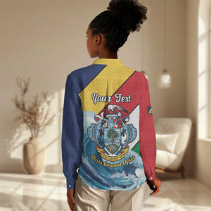 Personalised Afro Seychelles Women Casual Shirt Sailfish With Coat Of Arms LT15