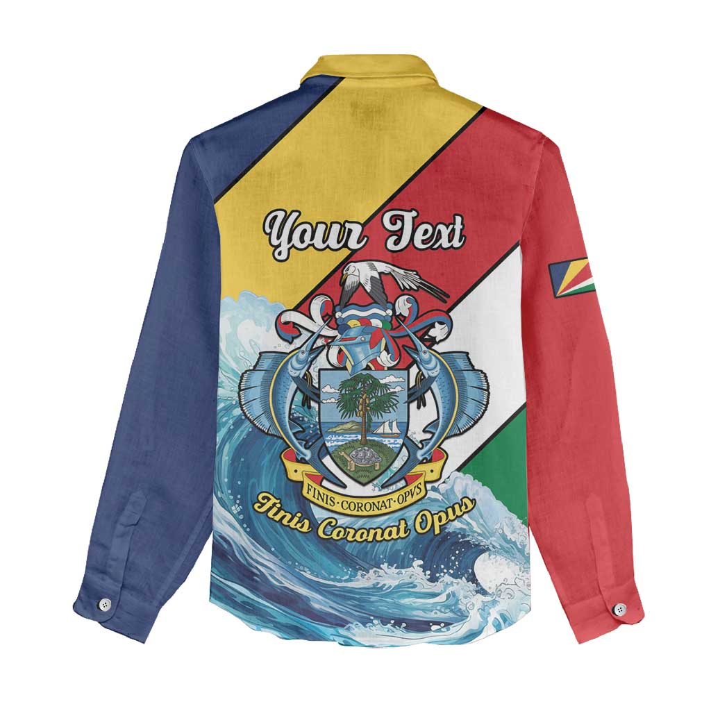 Personalised Afro Seychelles Women Casual Shirt Sailfish With Coat Of Arms LT15