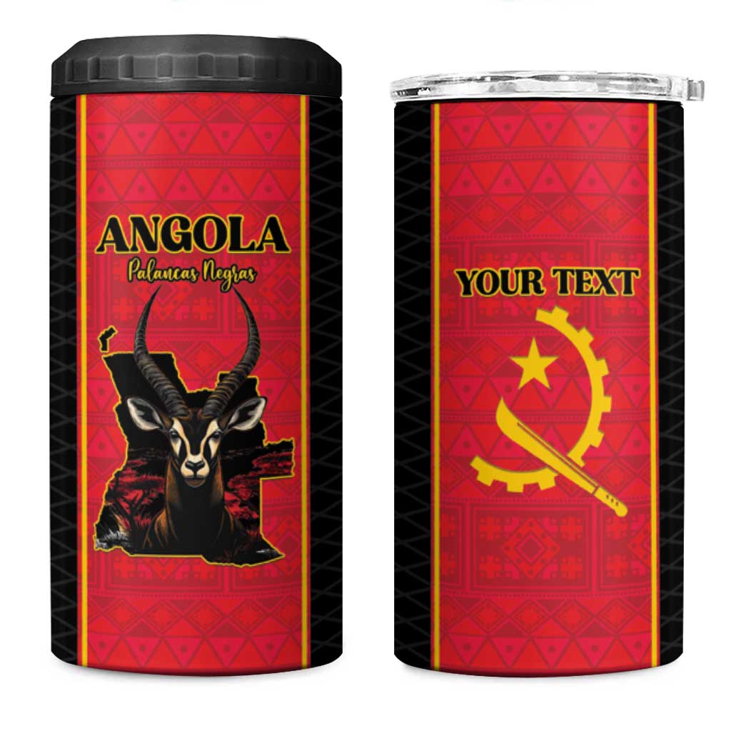 Custom Angola Football 4 in 1 Can Cooler Tumbler Come On Palancas Negras - African Pride