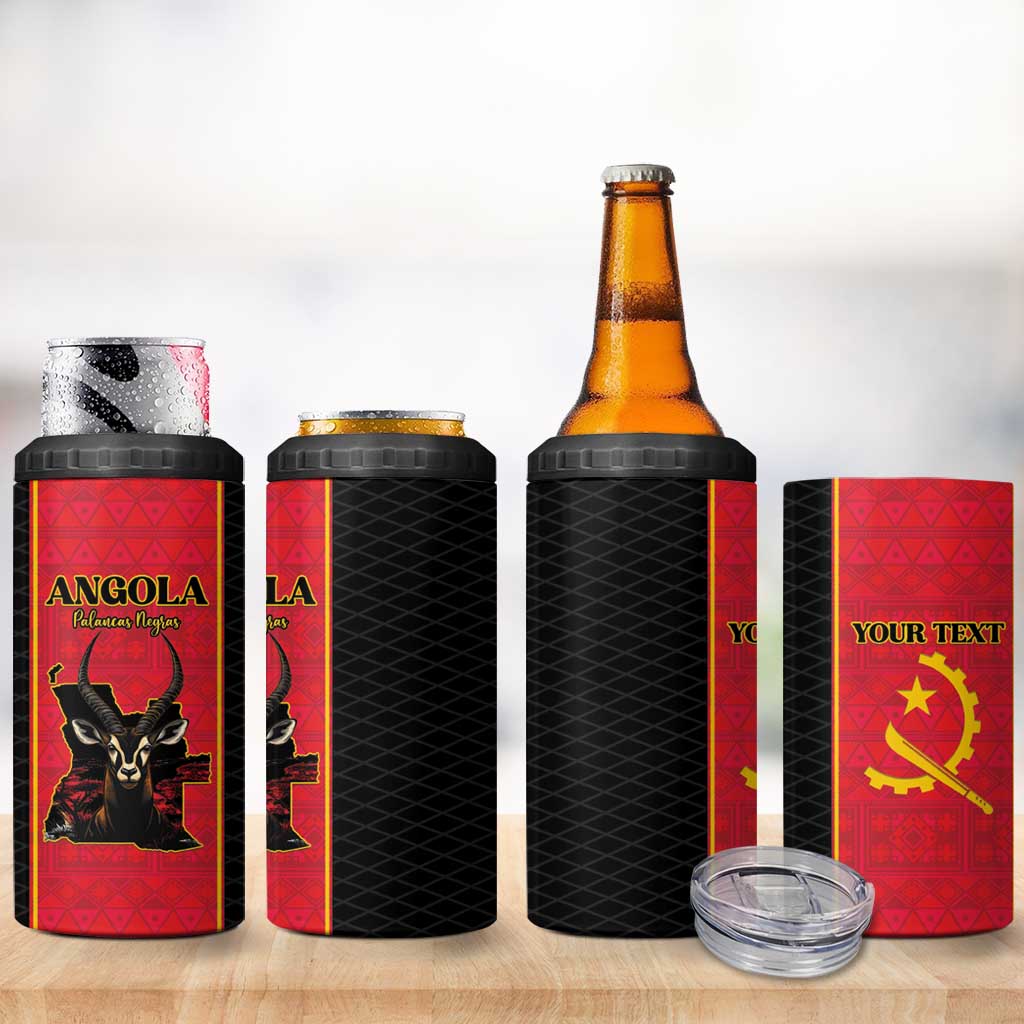 Custom Angola Football 4 in 1 Can Cooler Tumbler Come On Palancas Negras - African Pride