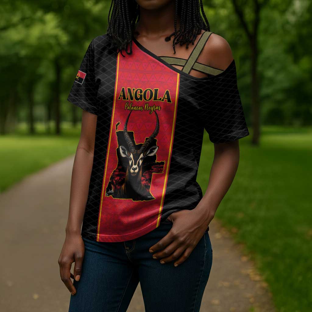 Custom Angola Football Cross Shoulder Shirt Come On Palancas Negras - African Pride