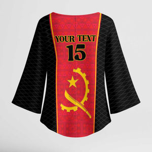Custom Angola Football Kimono Sleeve Blouse Come On Palancas Negras - African Pride