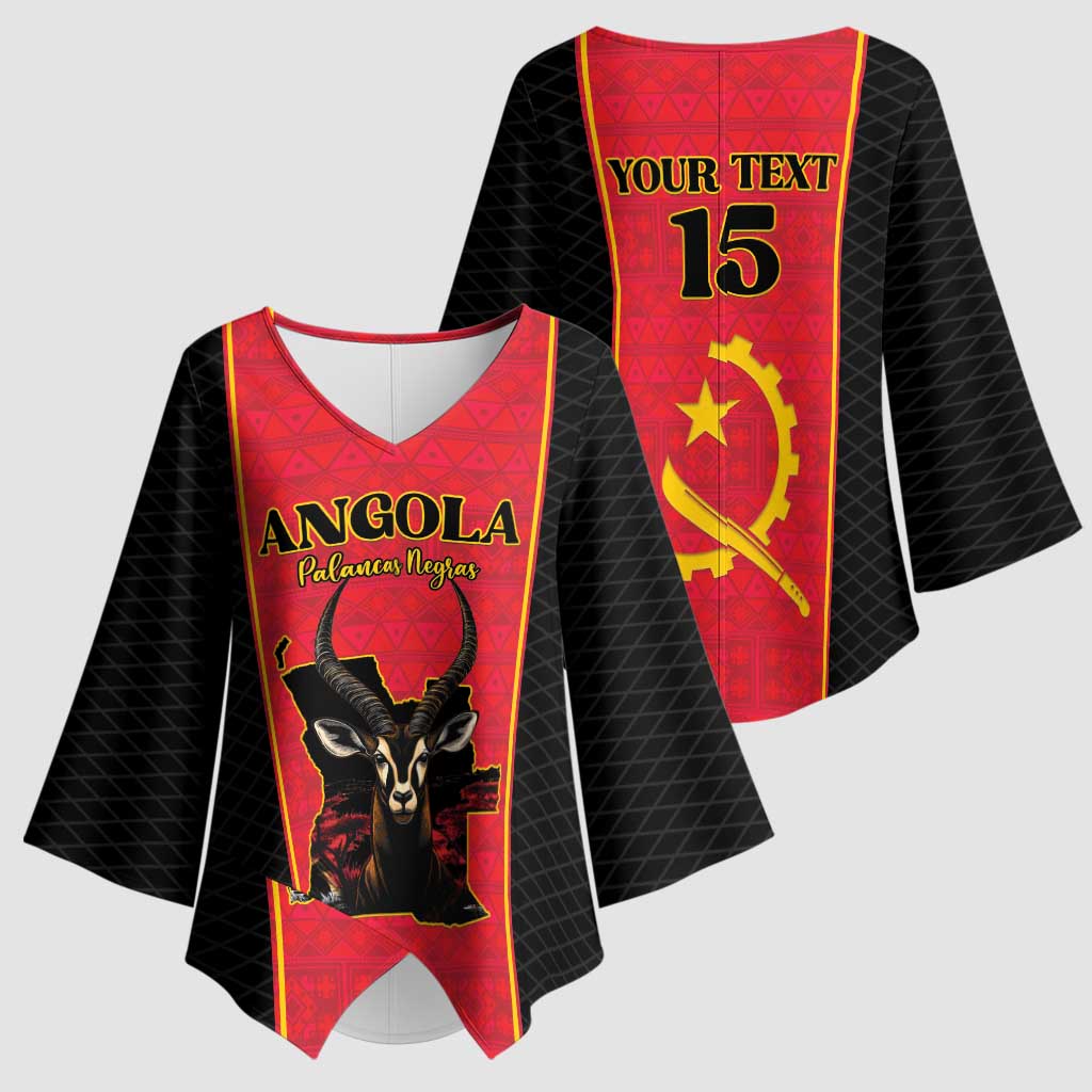 Custom Angola Football Kimono Sleeve Blouse Come On Palancas Negras - African Pride