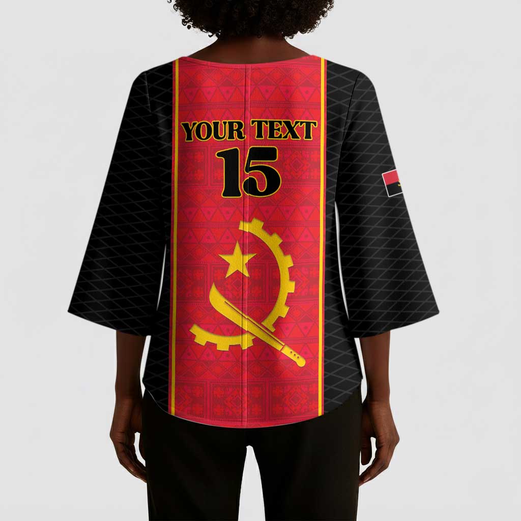 Custom Angola Football Kimono Sleeve Blouse Come On Palancas Negras - African Pride