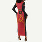 Custom Angola Football Long Sleeve Bodycon Dress Come On Palancas Negras - African Pride