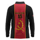 Custom Angola Football Long Sleeve Polo Shirt Come On Palancas Negras - African Pride