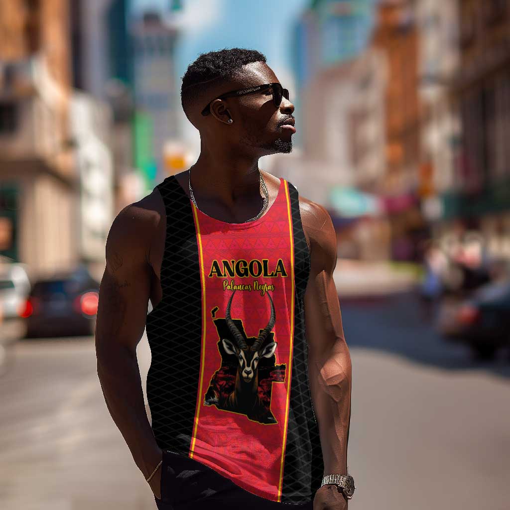 Custom Angola Football Men Tank Top Come On Palancas Negras - African Pride