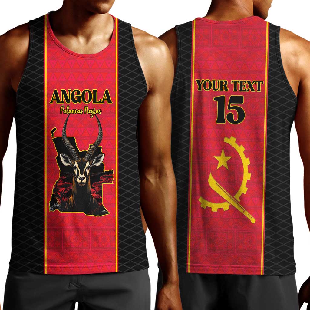 Custom Angola Football Men Tank Top Come On Palancas Negras - African Pride