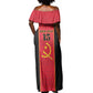 Custom Angola Football Off Shoulder Maxi Dress Come On Palancas Negras - African Pride