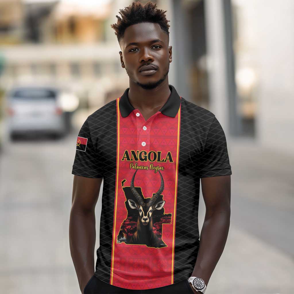 Custom Angola Football Polo Shirt Come On Palancas Negras LT15
