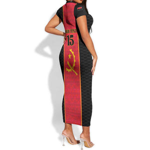 Custom Angola Football Short Sleeve Bodycon Dress Come On Palancas Negras LT15