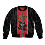 Custom Angola Football Sleeve Zip Bomber Jacket Come On Palancas Negras - African Pride