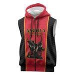 Custom Angola Football Sleeveless Zip Hoodie Come On Palancas Negras - African Pride