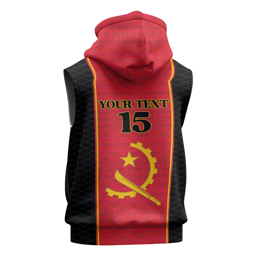 Custom Angola Football Sleeveless Zip Hoodie Come On Palancas Negras - African Pride