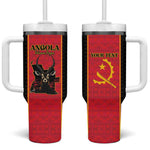 Custom Angola Football Tumbler With Handle Come On Palancas Negras - African Pride