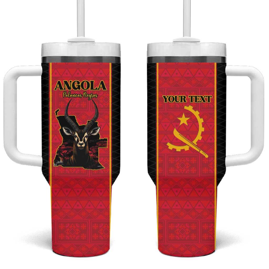Custom Angola Football Tumbler With Handle Come On Palancas Negras - African Pride