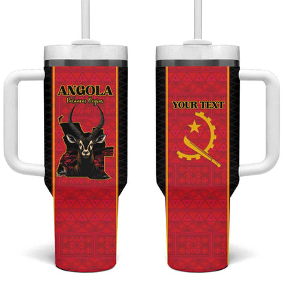 Custom Angola Football Tumbler With Handle Come On Palancas Negras - African Pride
