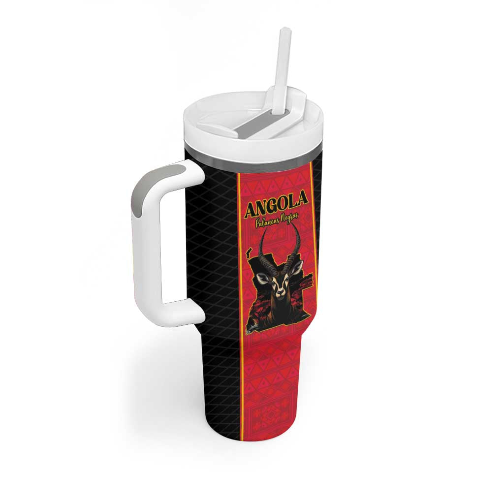 Custom Angola Football Tumbler With Handle Come On Palancas Negras - African Pride